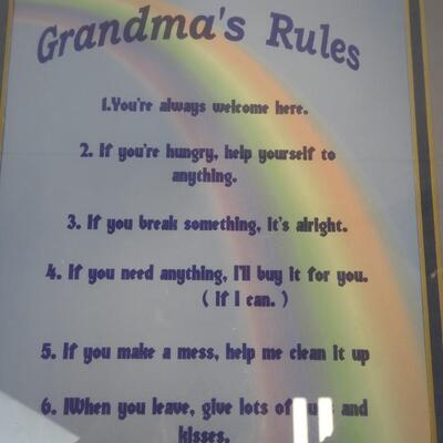 9 Pc Home Decor: Grandma Themed, Pictures with Verses, Vases, Candles, Card Game