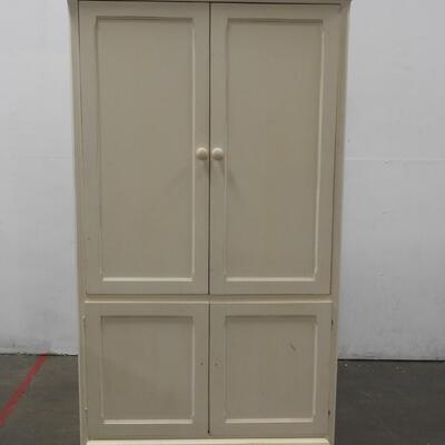 TV Cabinet/Wardrobe/Armoire - Cream Colored. See Pictures for Damage.