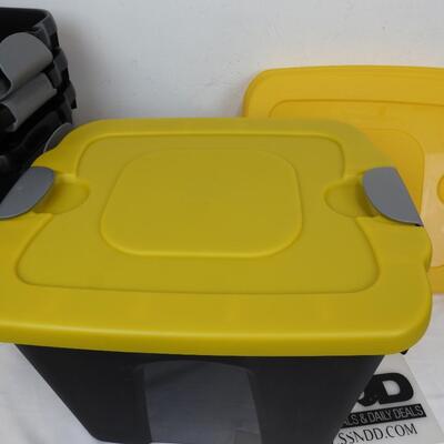 Home Durabilt 10 Gallon Storage Bins, 3 Lids Slightly Cracked, Otherwise New