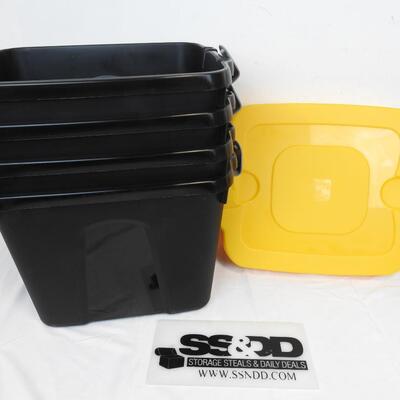 Home Durabilt 10 Gallon Storage Bins, 3 Lids Slightly Cracked, Otherwise New