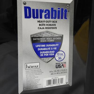 Home Durabilt 10 Gallon Storage Bins, 3 Lids Slightly Cracked, Otherwise New