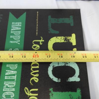 3 Pc St Patrick's Decor: 12x20 Canvas, 16x13 Wood w/ Glass, 9x11 W/Metal Frame