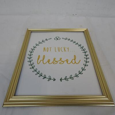3 Pc St Patrick's Decor: 12x20 Canvas, 16x13 Wood w/ Glass, 9x11 W/Metal Frame