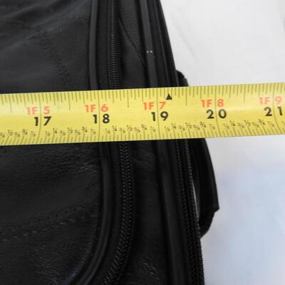 19in Luggage w/ Wheels & Adjustable Locking Handle, Black, Good Condition