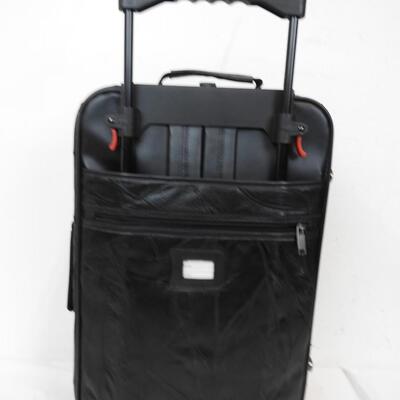 19in Luggage w/ Wheels & Adjustable Locking Handle, Black, Good Condition