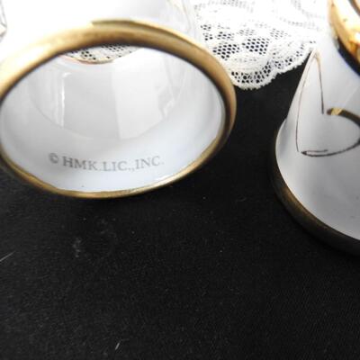 5pc Anniversary Lot: 50th Anniversary Dish, Napkin Rings,  Sugar Dish w/Spoon
