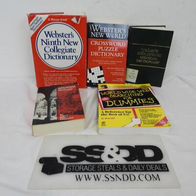 5 Books: Medical Dictionary, Webster's Dictionary, Crossword Puzzle Dictionary,