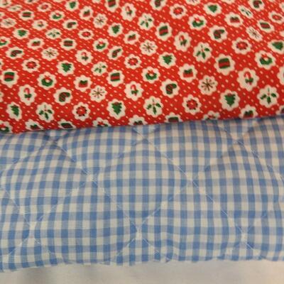 Craft Lot: Blue/White Quilted Gingham Material, Create A Card DVDs, Paint,Felt