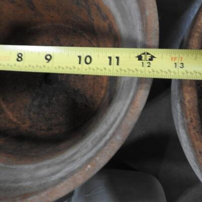 Planting Lot: 3 Clay Pots, Ceramic Pot, Gloves, Water Pitcher, w/Bin