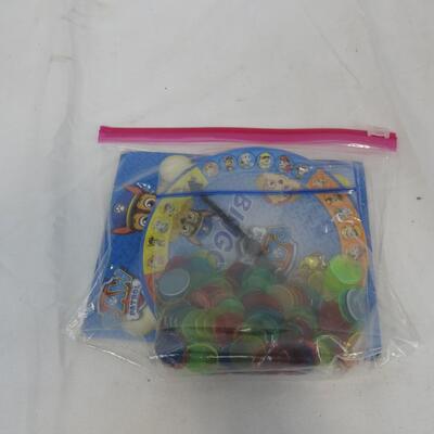 Box of Paw Patrol Themed Board Games: Bingo, Cards, Checkers, Tic Tac Toe