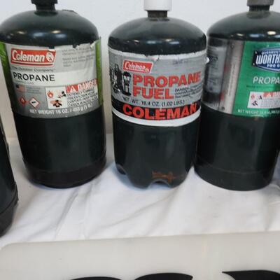 8 Canisters of Propane Fuel, Coleman and Worthington Brand