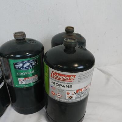 8 Canisters of Propane Fuel, Coleman and Worthington Brand