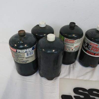 8 Canisters of Propane Fuel, Coleman and Worthington Brand