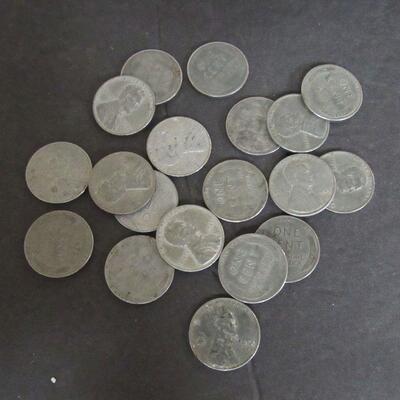 Lot of 19 Steel Cents 1943 P, D, S Mix