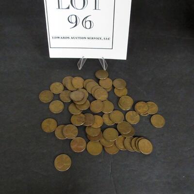 Lot of 54 Wheat Back Cents, P,D,S Mix