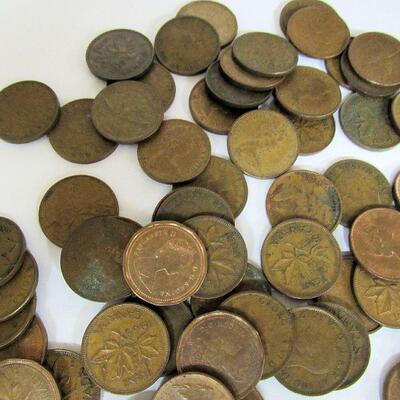 Mixed Lot of 77 Canadian Cents, Oldest 1938, Most Newer