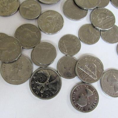 Mixed Lot Canadian Coins, Including 1945 Nickel