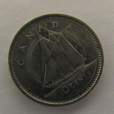 Mixed Lot Canadian Coins, Including 1945 Nickel