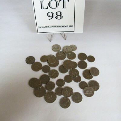 Mixed Lot Canadian Coins, Including 1945 Nickel