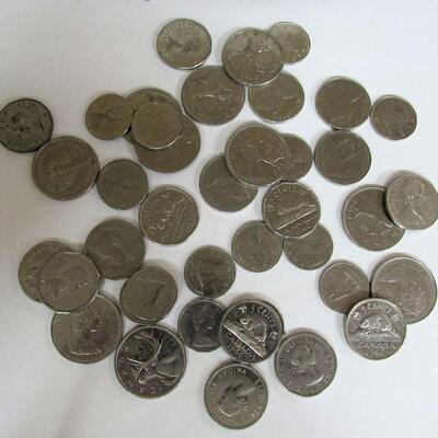 Mixed Lot Canadian Coins, Including 1945 Nickel