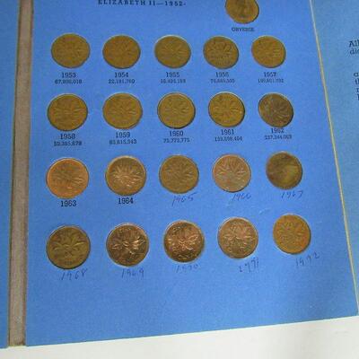 Canadian Penny Book Partially Filled, 1920-1972