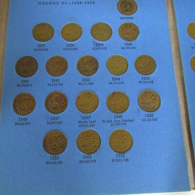 Canadian Penny Book Partially Filled, 1920-1972