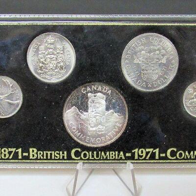 Canadian British Columbia Centennial 1871-1971 Commemorative Coin Set