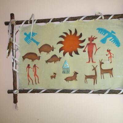 LOT 184. NATIVE AMERICAN INSPIRED DECOR ART