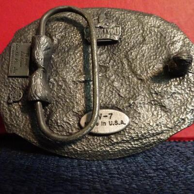 LOT 202. NATIVE AMERICAN INSPIRED DECOR KNIFE AND BELT BUCKLE