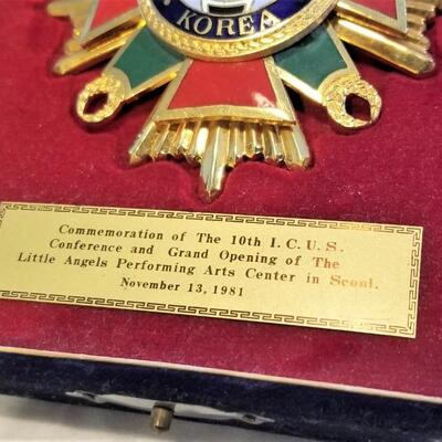 Lot #76  Fancy Enameled Medal on Neck Ribbon - Korea 1981