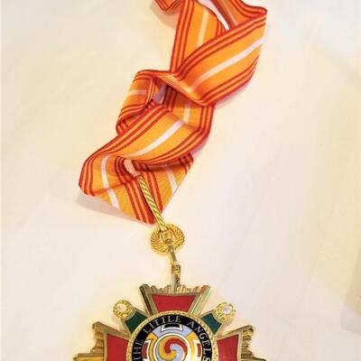 Lot #76  Fancy Enameled Medal on Neck Ribbon - Korea 1981