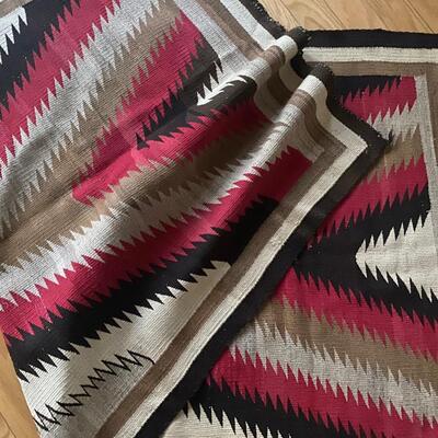 Southwest rug showing damage 4x8â€™