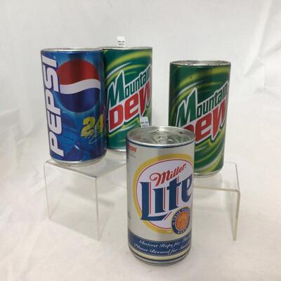 155) NASCAR | Model Cars in Mountain Dew, Pepsi, and Miller Cans