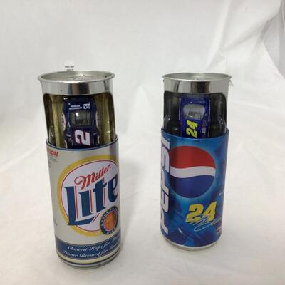 155) NASCAR | Model Cars in Mountain Dew, Pepsi, and Miller Cans