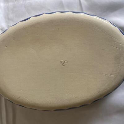 Large oval polish pottery casserole server