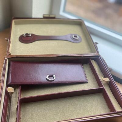 Vintage  leather jewelry box repaired as shown