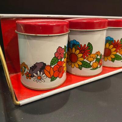 Vintage Scandinavian style recipe jars with caddy