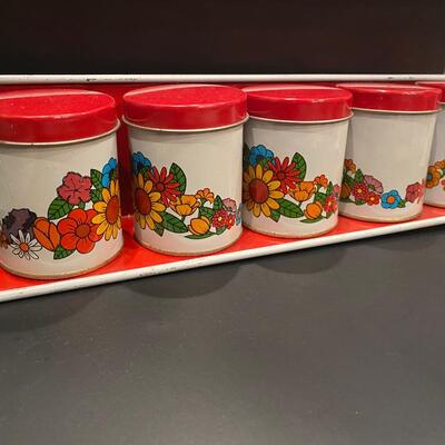 Vintage Scandinavian style recipe jars with caddy
