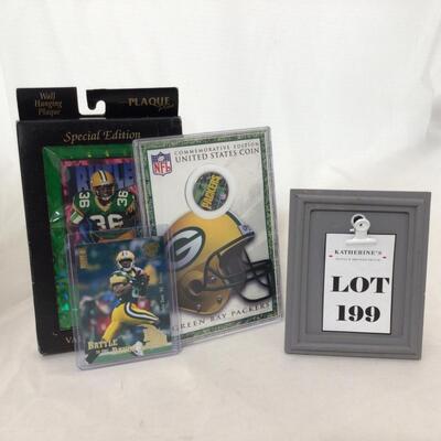 199) PACKERS | LeRoy Butler Plaque, Commemorative US Coin, and Andre Rison Card