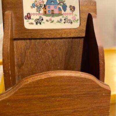 Vintage solid wood kitchen caddy