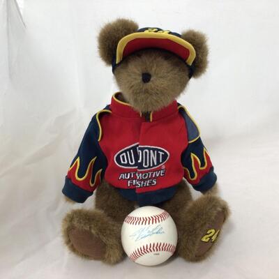 208) NASCAR | Jeff Gordon Signed First Pitch Baseball, and Bear