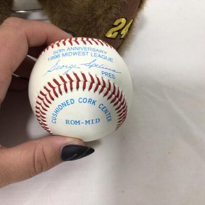 208) NASCAR | Jeff Gordon Signed First Pitch Baseball, and Bear