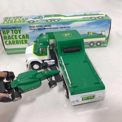 216) DIE CAST| Cheez It Semi, BP Race Car Carrier, and Conco Semi