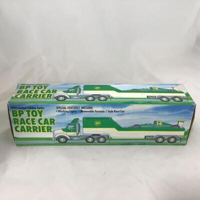 216) DIE CAST| Cheez It Semi, BP Race Car Carrier, and Conco Semi