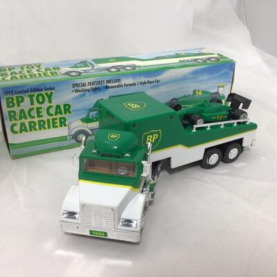216) DIE CAST| Cheez It Semi, BP Race Car Carrier, and Conco Semi