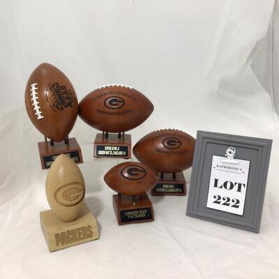 222) PACKERS | Collectible Wood Footballs with Stand