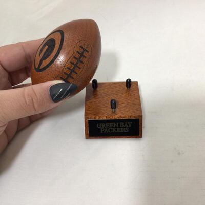 222) PACKERS | Collectible Wood Footballs with Stand