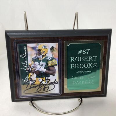 223) PACKERS | Robert Brooks Signed Plaque