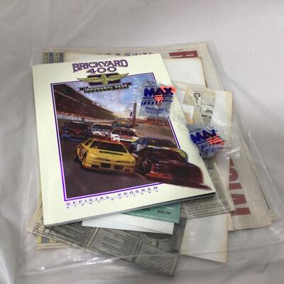 236) NASCAR | Brickyard 400 Inaugural Race Program and Newspapers