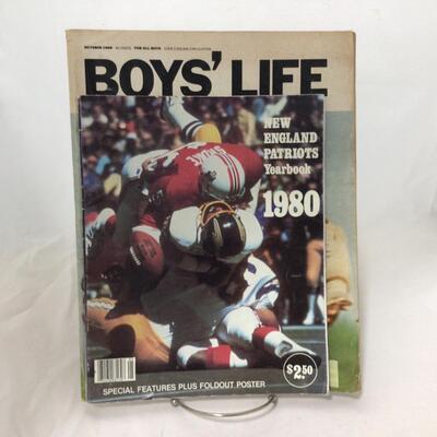 244) FOOTBALL | 1980 New England Patriots Yearbook and Boys Life Magazine